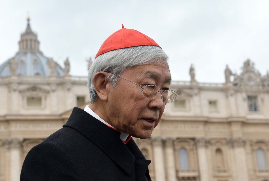 Hong Kong cardinal Joseph Zen Ze-Kiun walks on St Peter's square after a pre-conclave meeting on March 6, 2013 at the Vatican.The Vatican on Wednesday said no date had been set for a conclave to elect a new pope and that all the 115 "cardinal electors" expected to take part in the vote will only be in Rome the day after.    AFP PHOTO / ALBERTO PIZZOLI / AFP PHOTO / ALBERTO PIZZOLI